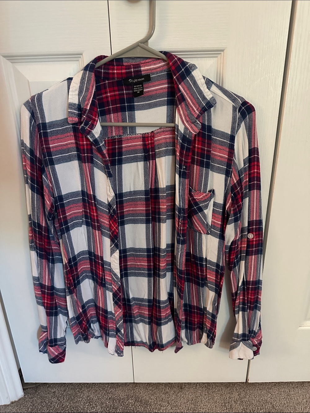 Stylus & Co. Women’s Red Plaid Button-Down Shirt